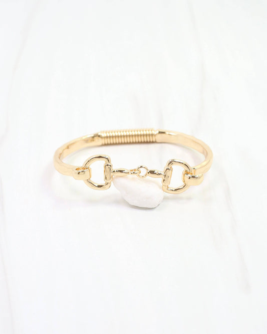 Edith Horsebit Spring Cuff Bracelet Gold