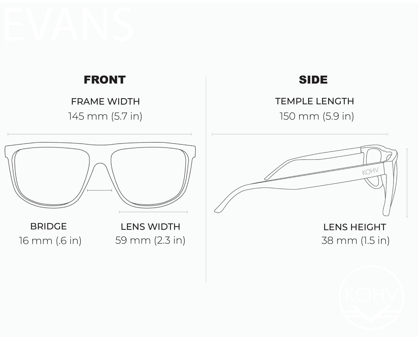 EVANS MIDNIGHT FADE Polarized Square Classic Sunglasses
