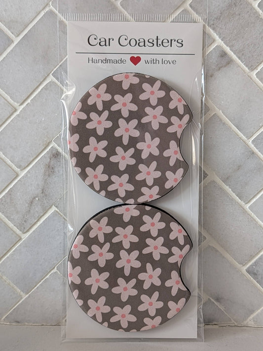 Sage Daisies Car Coasters