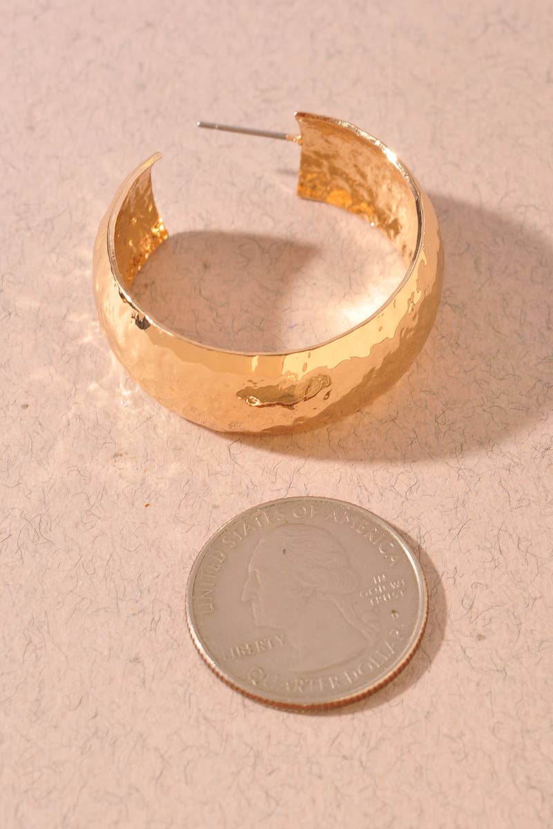 Textured Metal Hoop Earrings