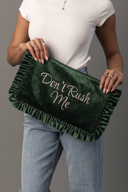 Don't Rush Me Ruffle Travel Pouch | Panache
