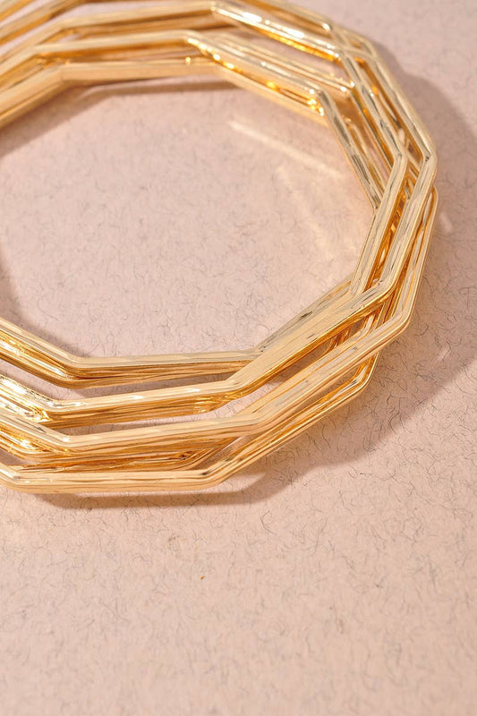 Geo Gold Bangle Set