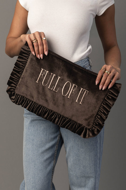 Full Of It Ruffle Travel Pouch | Panache