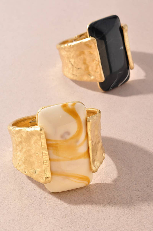 Marbled Resin Statement Cuff Bracelet