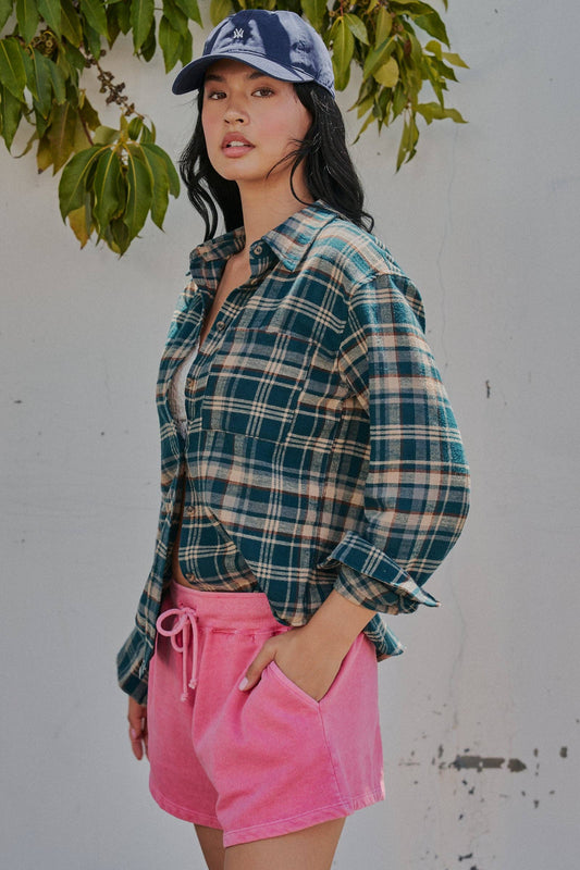 Mrs. Plaid Button Up | Urban Daizy