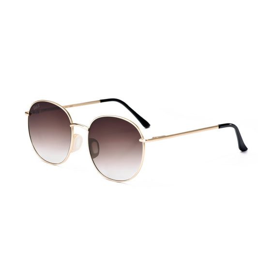 Georgie - Women's Large Round Sunglasses: Brown