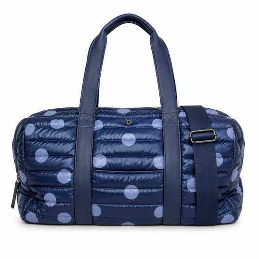 Cassie Weekender Duffel Bag | Sapphire Polkadot