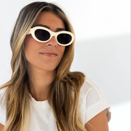 CORA IVORY Polarized Fashion Oval Round Sunglasses