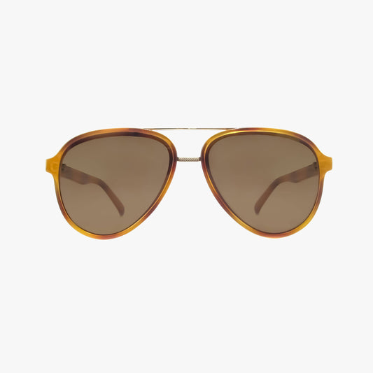 KNOX HONEY TORTOISE Polarized Fashion Aviator Sunglasses