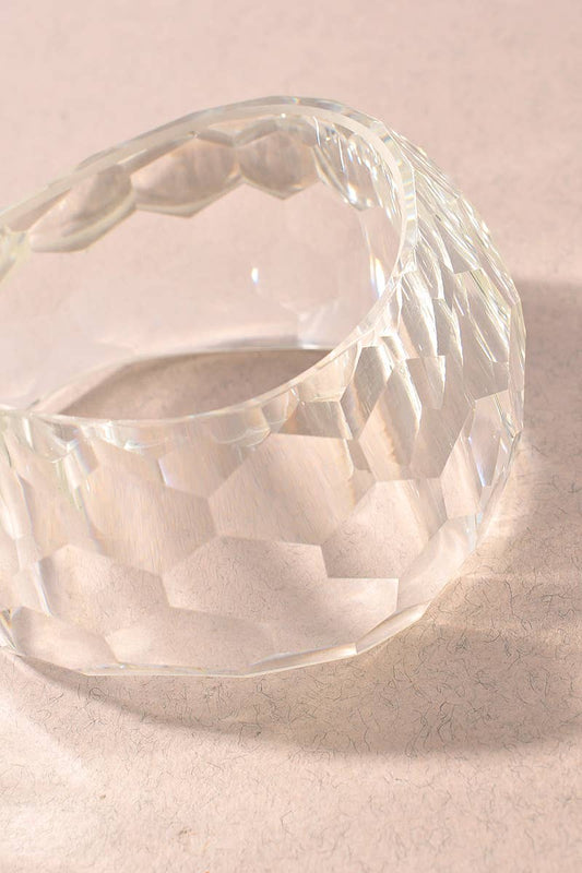 Clear Faceted Acrylic Bangle Bracelet