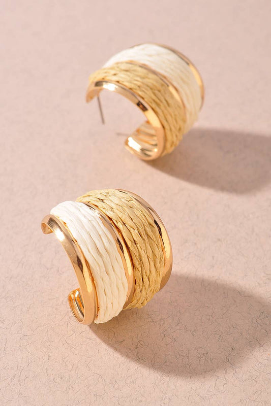 Two Tone Raffia Hoops