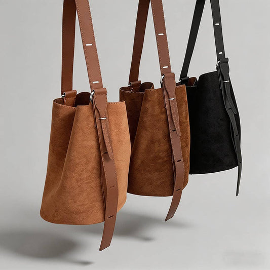 Vintage Suede Bucket Bag