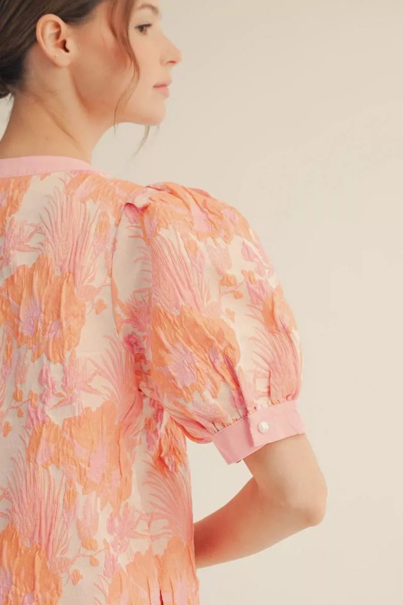 The Catherine Floral Jacquard Dress | Jodifl