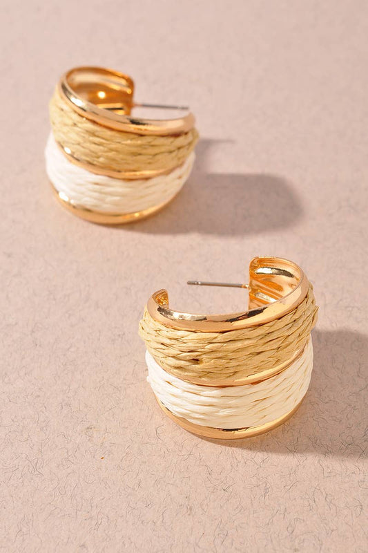 Two Tone Raffia Hoops