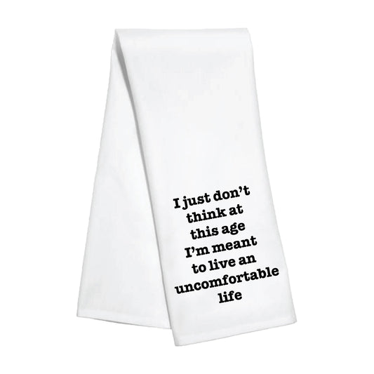 Uncomfortable Life - White Lotus Kitchen Towel