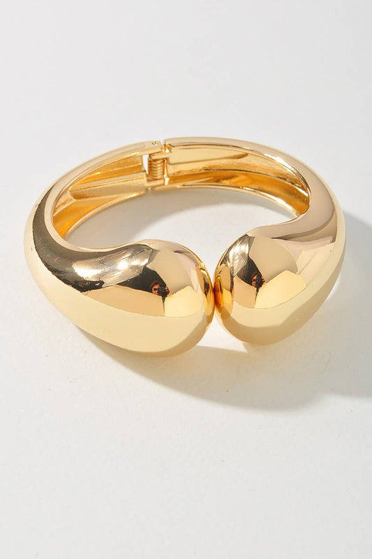 Bold Double Dome Hinge Bangle Bracelet