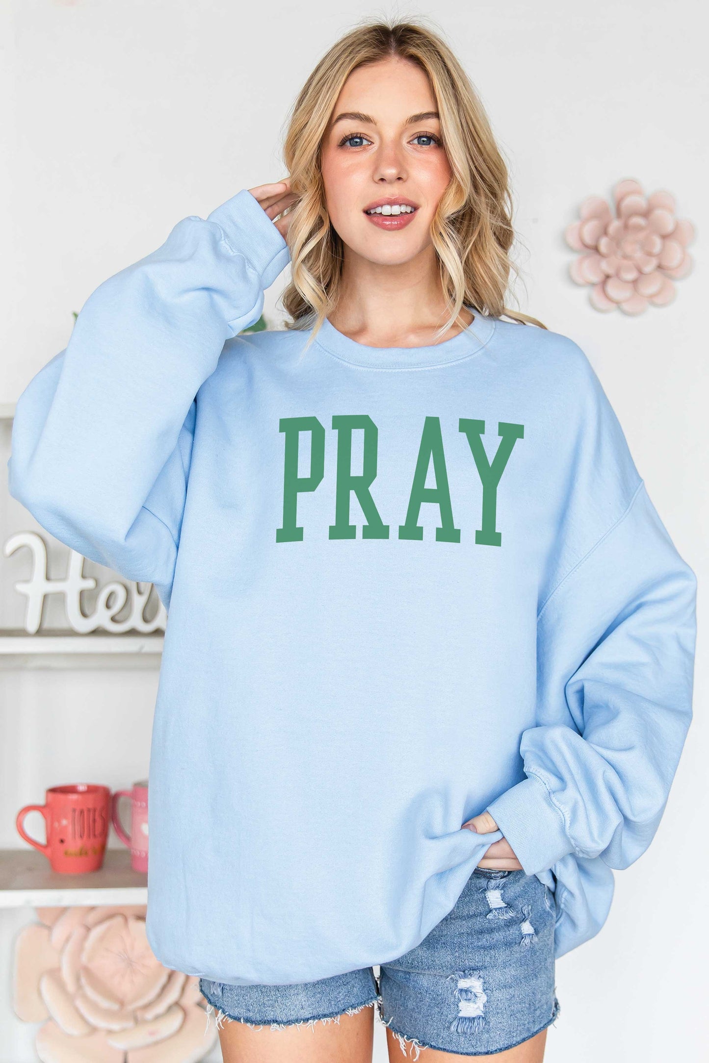 PRAY Oversized Graphic Sweatshirt