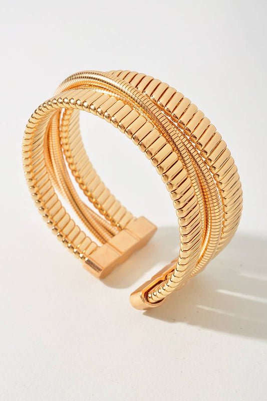 Multi Polished Box Cuff Bracelet