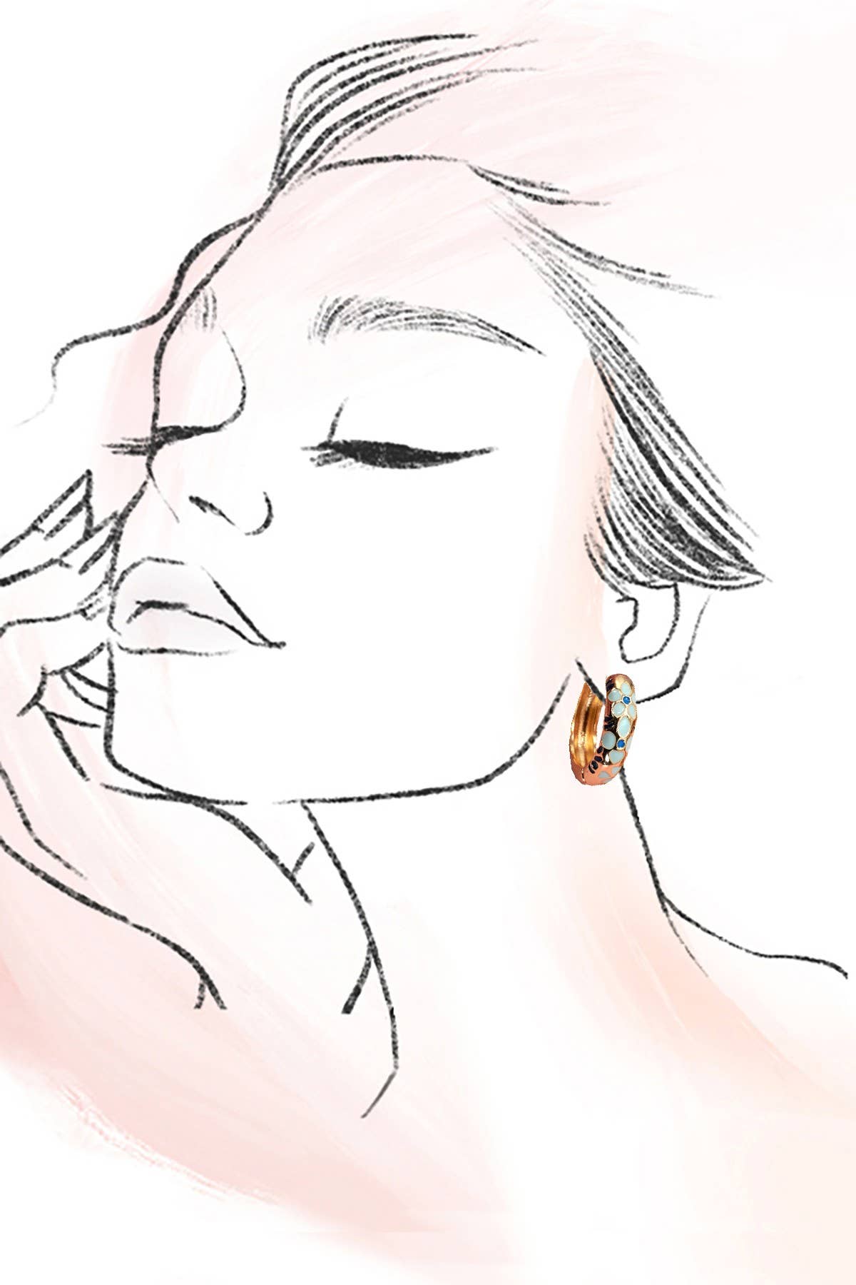 Little Flower Enamel Huggie Hoops