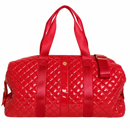 Diamond Quilted Weekender Duffel Bag | Cherry RedÂ