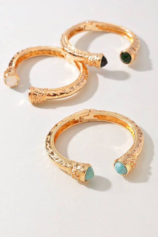 Hammered Hinge Bangle Bracelet