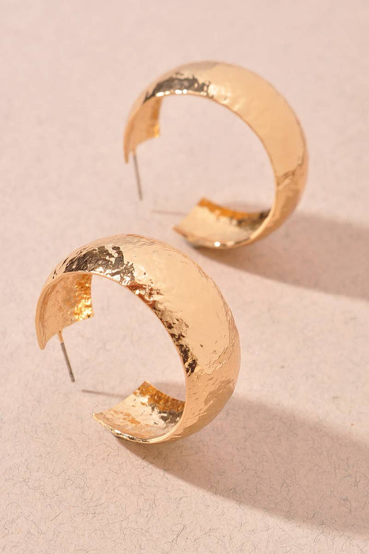 Textured Metal Hoop Earrings
