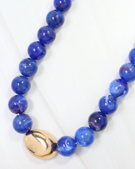 Brooklyn Bold Stone Necklace Blue