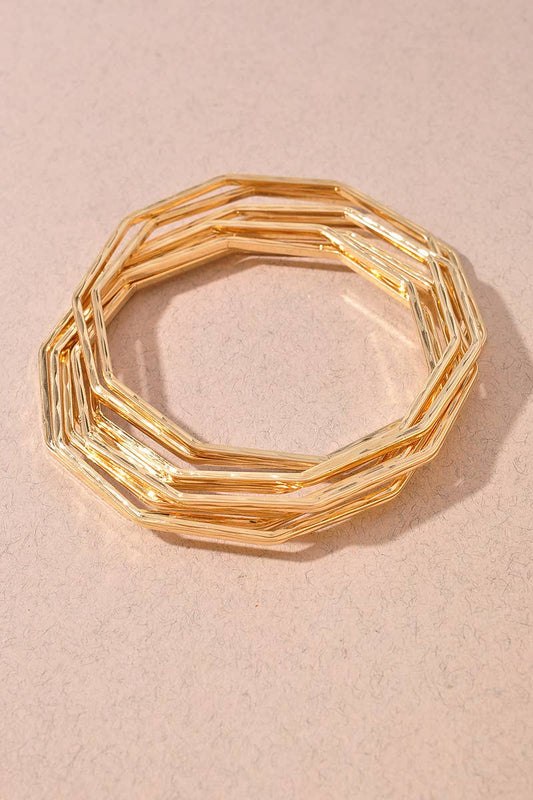 Geo Gold Bangle Set