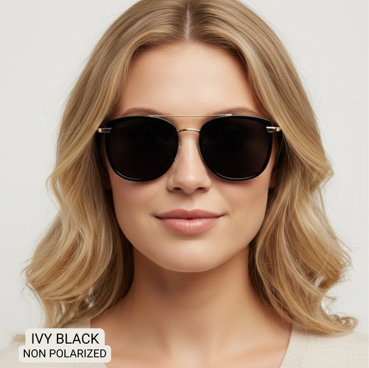 Ivy - Women's Oversized Square Sunglasses: BLACK