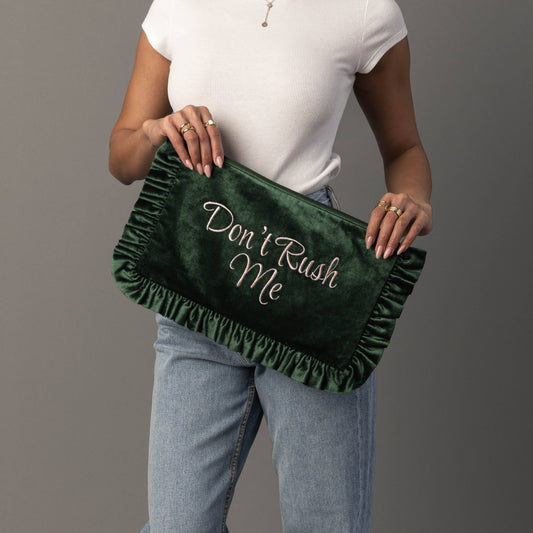 Don't Rush Me Ruffle Travel Pouch | Panache