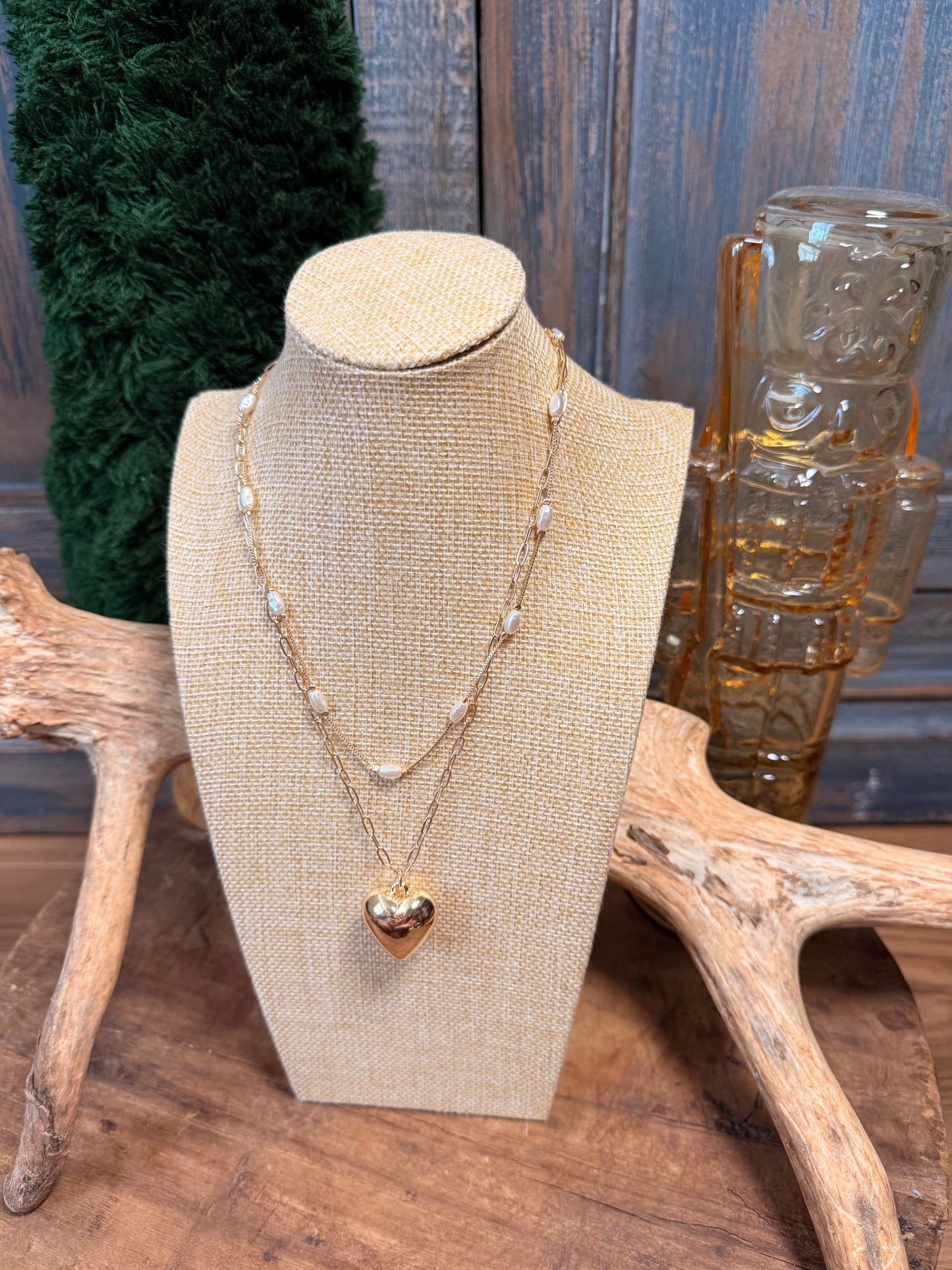 The Pearl & Heart Double Necklace