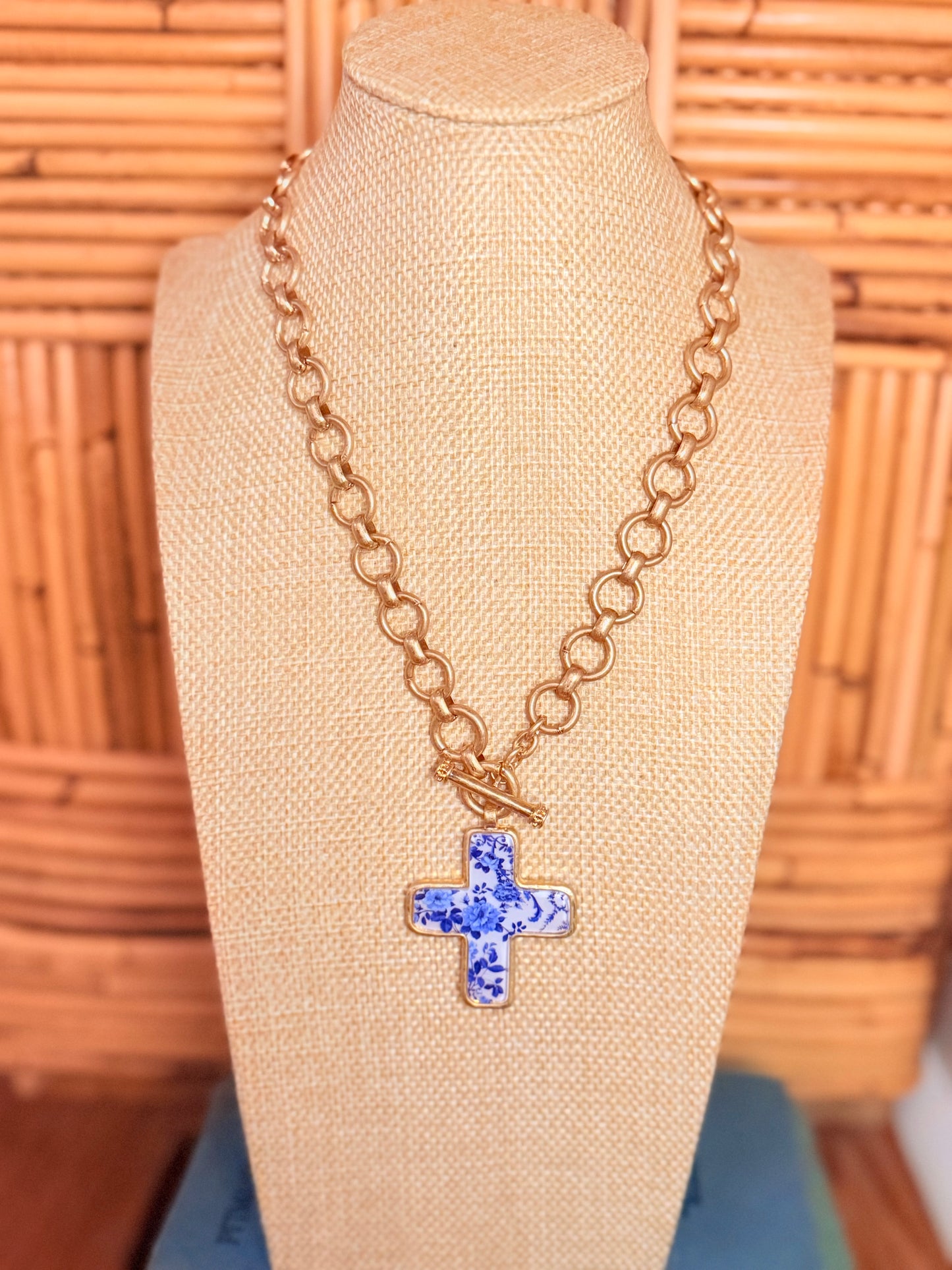 Chinoiserie Cross Toggle Necklace