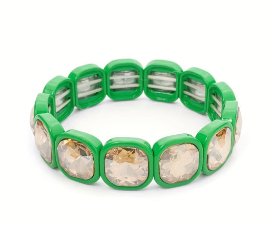 Green Square Crystal Bracelet
