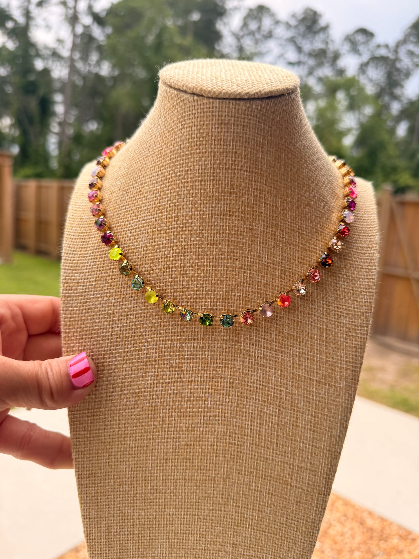 TOVA Sarina Necklace in Pink Ombre