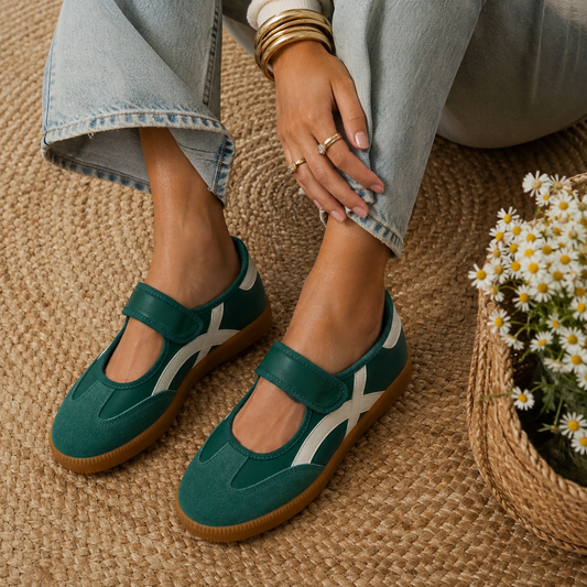 Loren - Retro Mary Jane Hook & Loop Sneakers