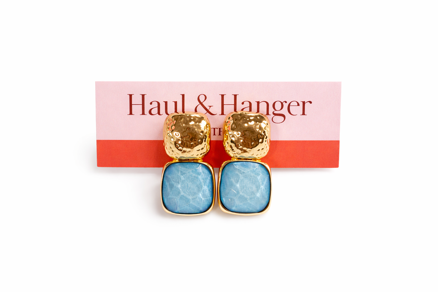 Blue & Icy Drop Stud Earrings