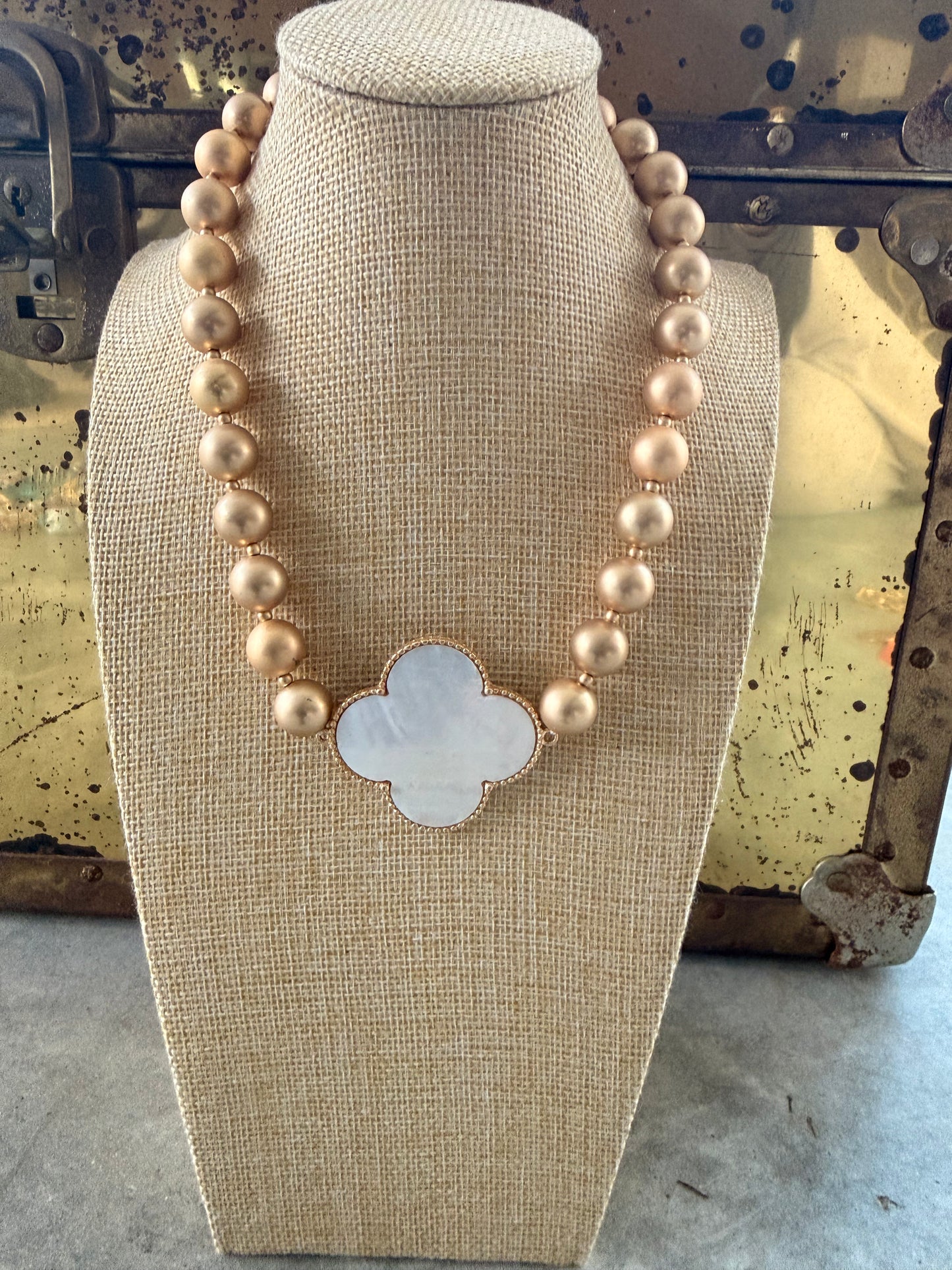 Sunday Best Beaded Clover Necklace