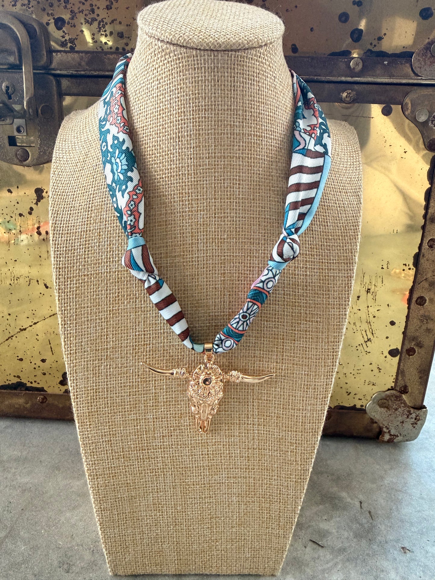 Bull Headed Scarf Necklace