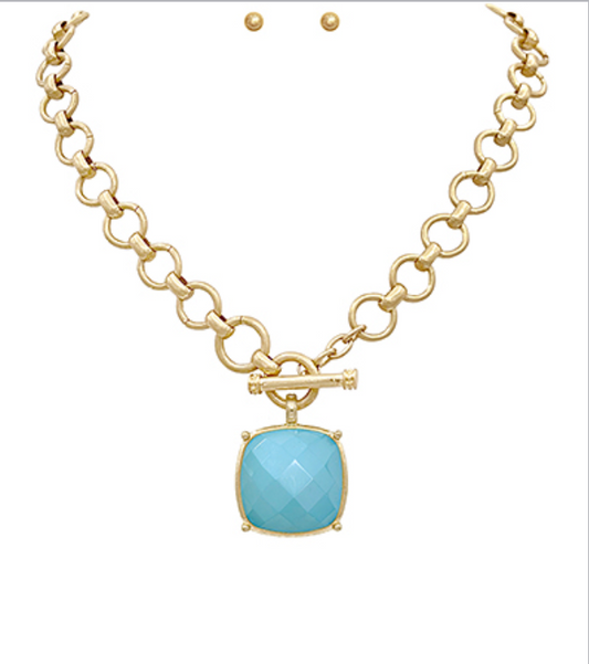 Felicity Pendant Necklace Turquoise
