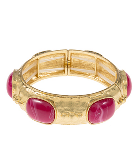 Chunky Stretch Bangle in Pink