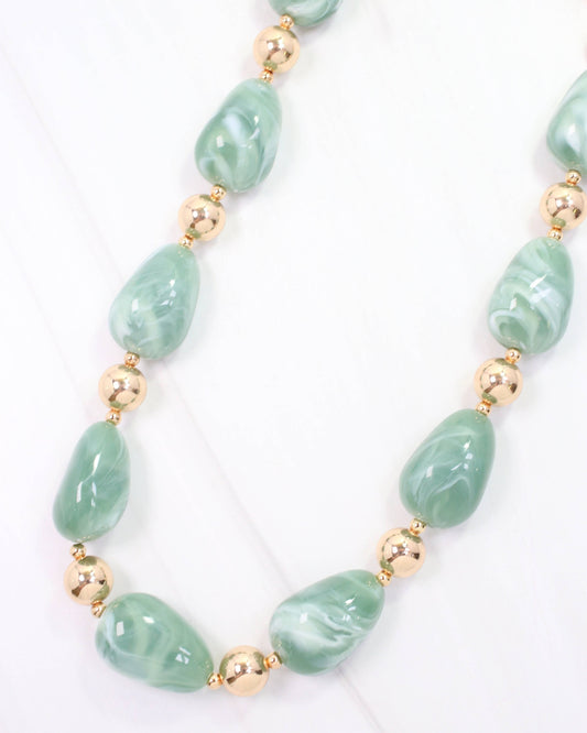 Giana Swirl Beaded Necklace Jade