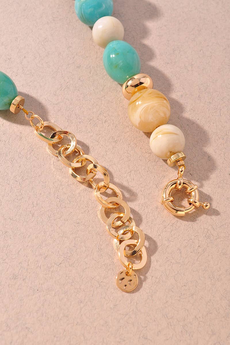 ACETATE MIXED BEAD NECKLACE