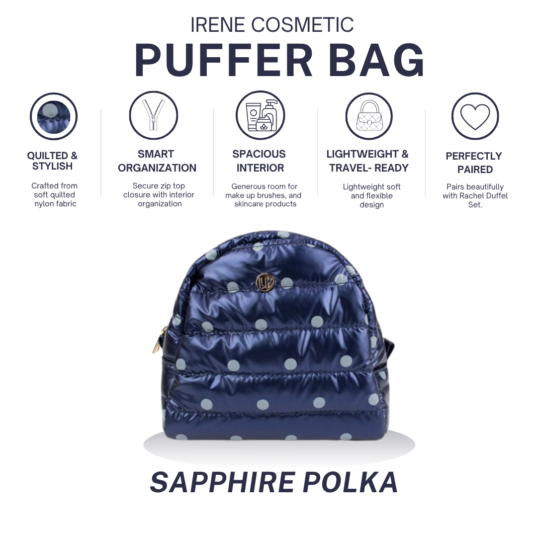 Irene Cosmetic Case | Sapphire Polkadot