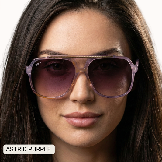 Astrid - Women's Oversized Aviator Sunglasses: Purple