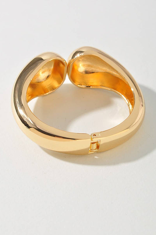 Bold Double Dome Hinge Bangle Bracelet