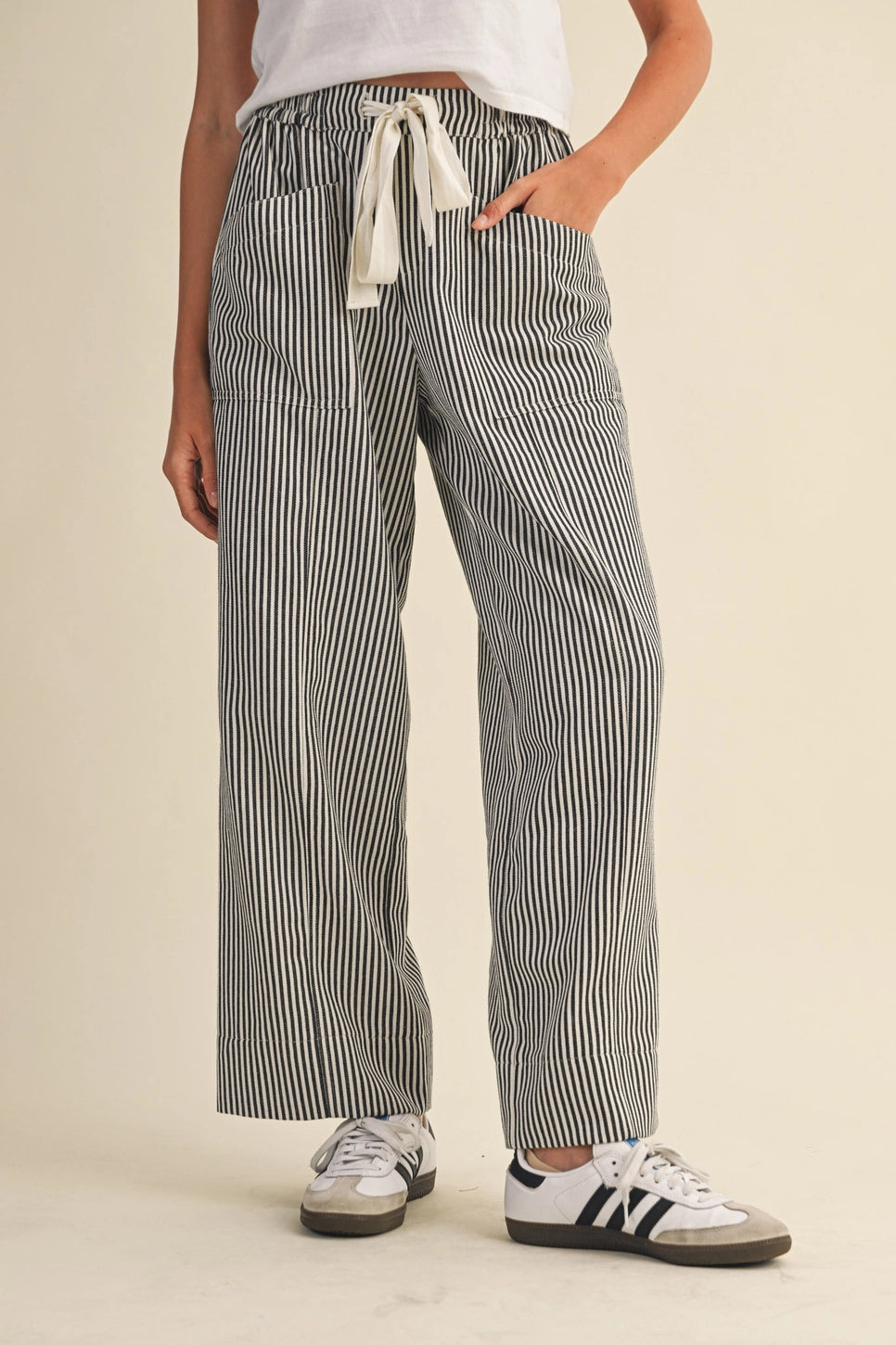 The Stripe Wide Leg Pant | &Merci