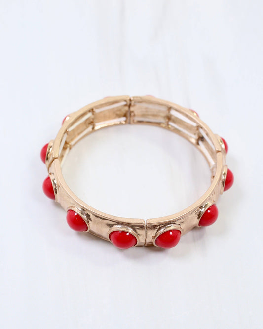 Reagan Stretch Bracelet Red