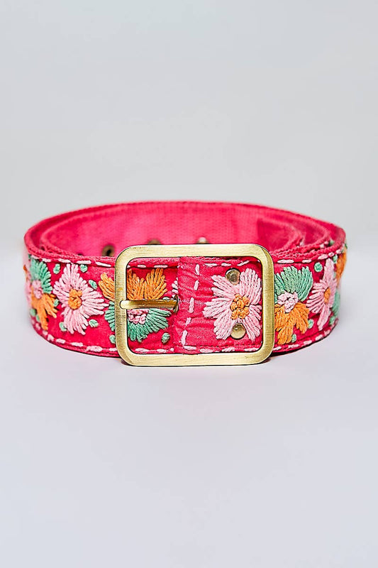 Handcrafted Flower Embroidered Bead Accessory Belt
