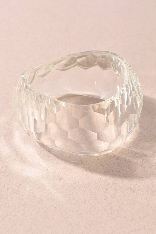 Clear Faceted Acrylic Bangle Bracelet