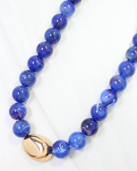 Brooklyn Bold Stone Necklace Blue